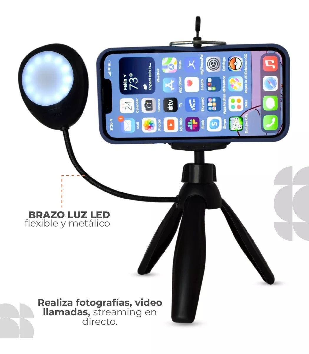TRIPODE CON LUZ FLEXIBLE