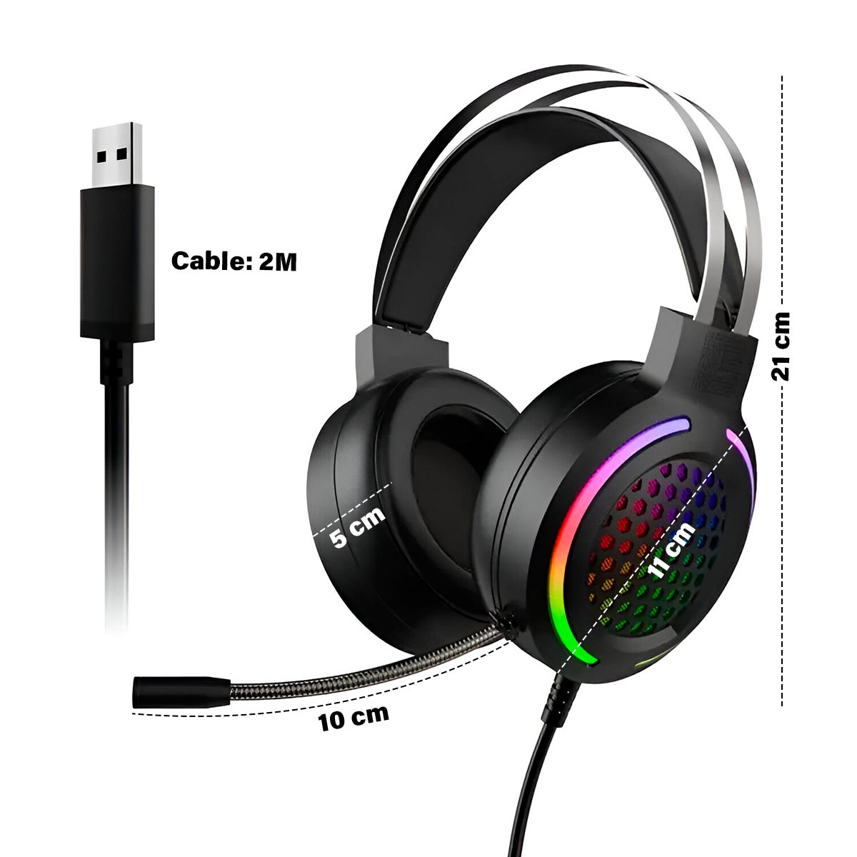 Audífonos Gamer LED RGB Diademas G12