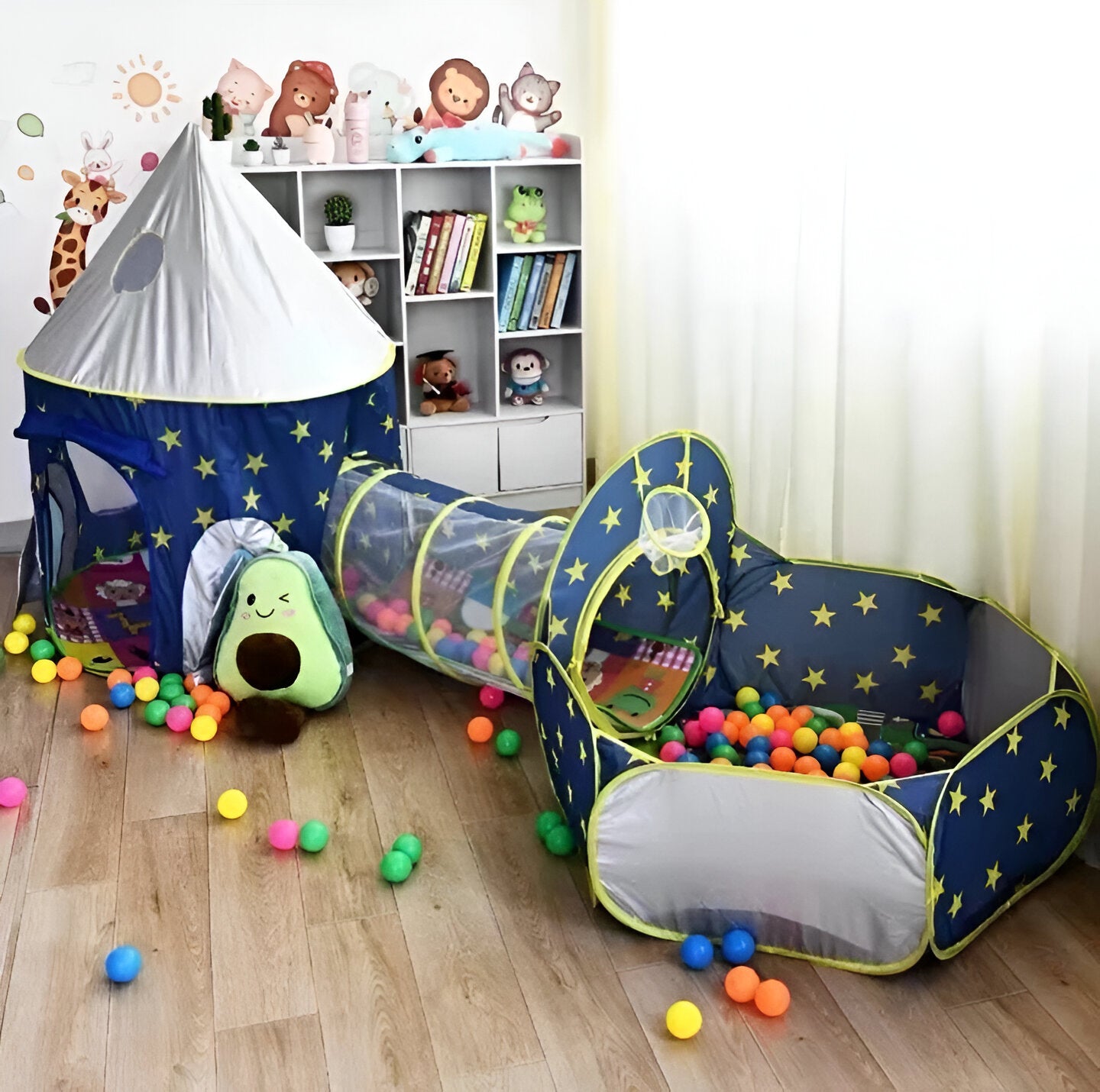 Tunel infantil + piscina 3 en 1