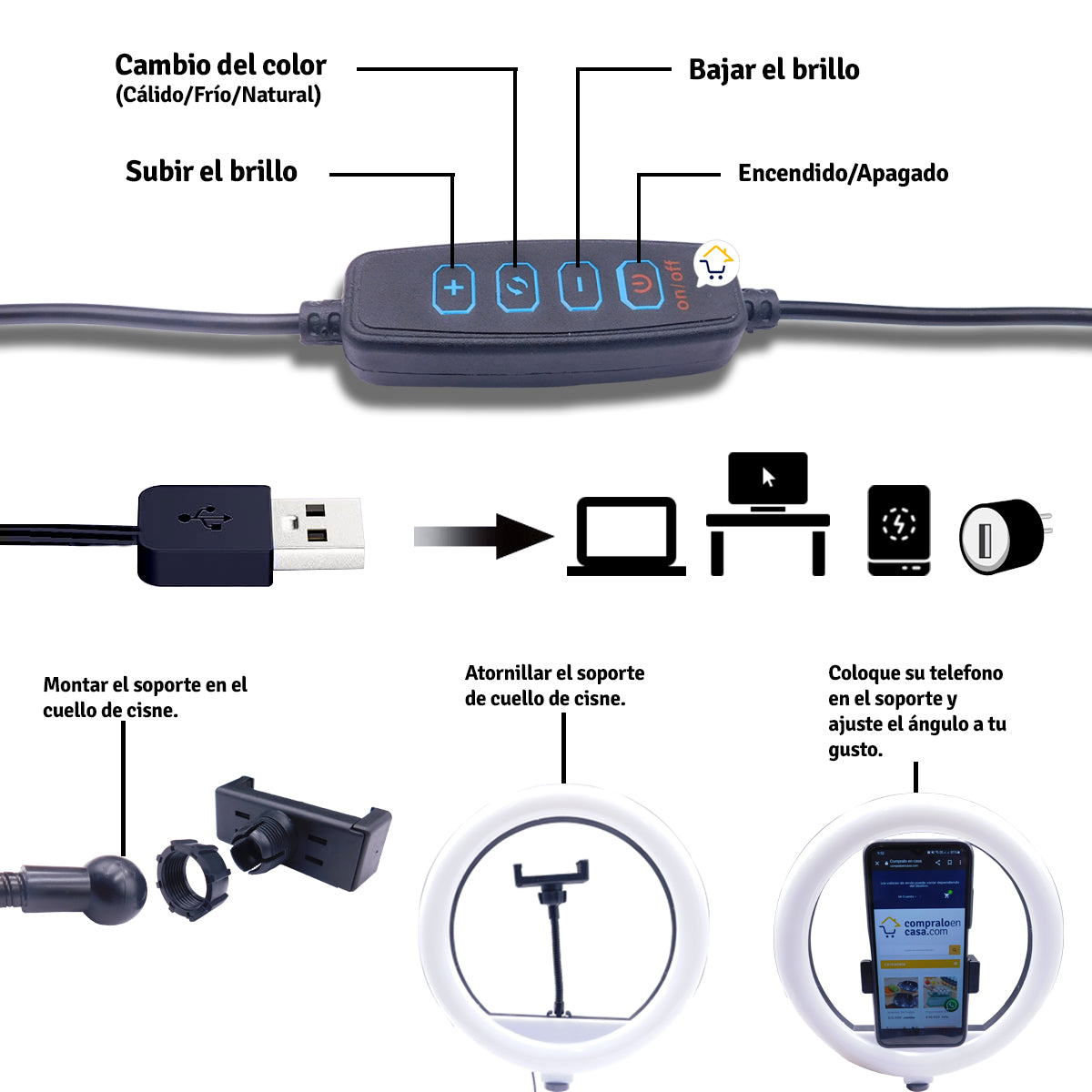 Aro De Luz Led Grande 30 Cm XD300