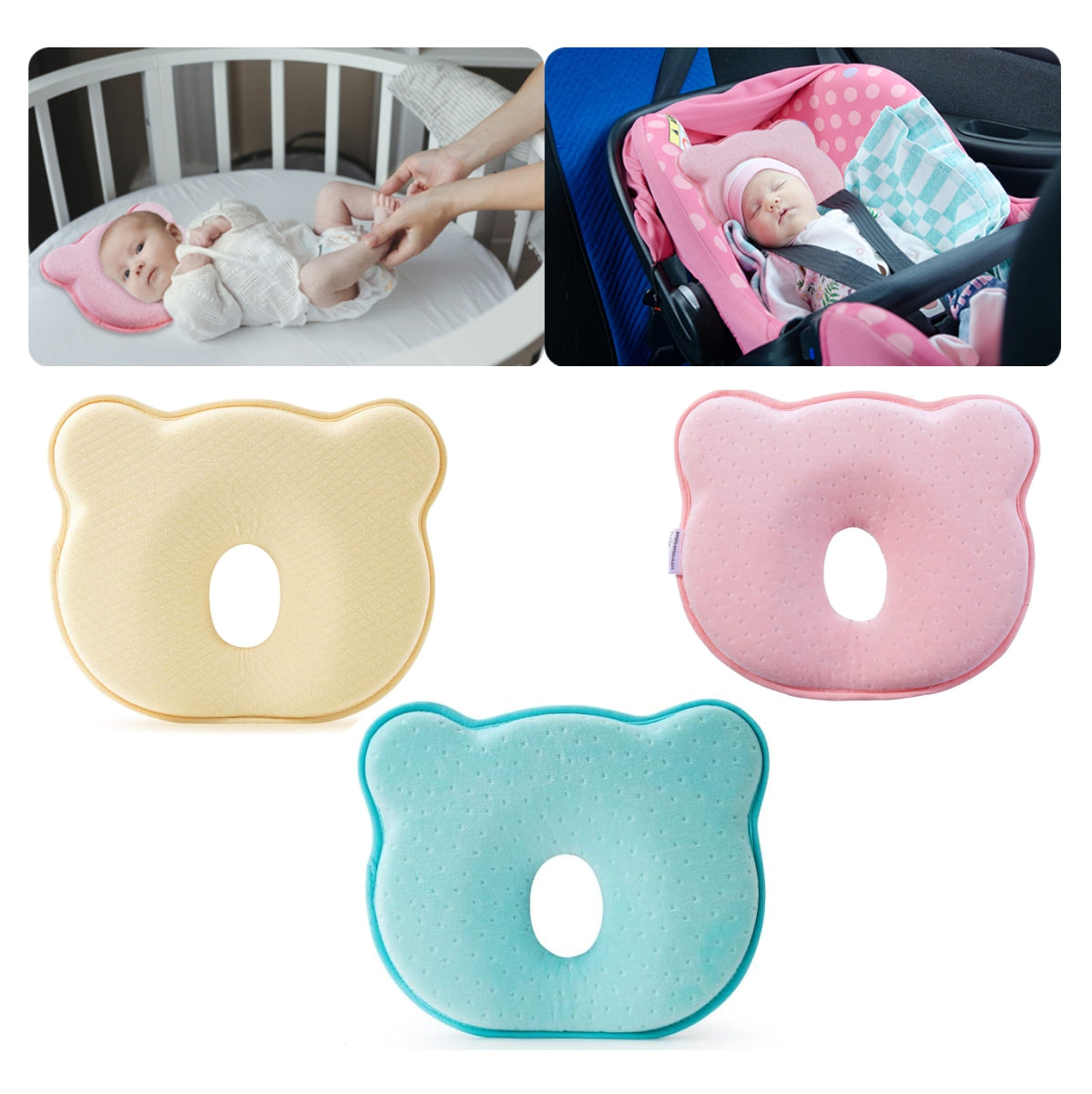 Almohada Bebe Prevenir Cabeza Plana Coji