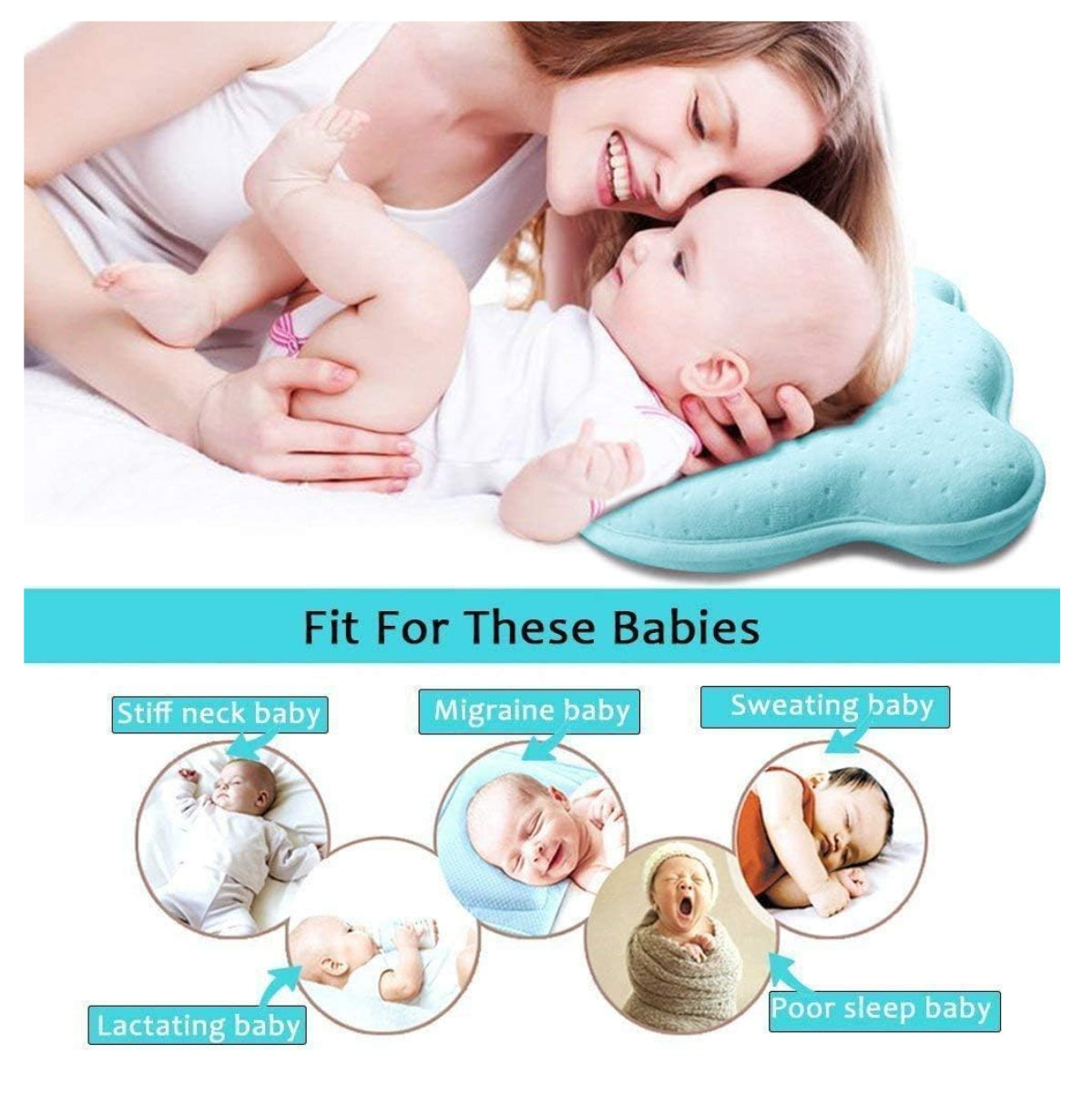 Almohada Bebe Prevenir Cabeza Plana Coji