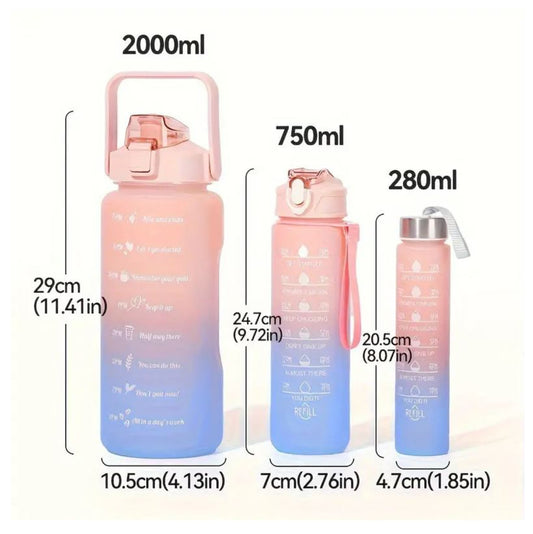 Trio Botella Motivacional + Funda
