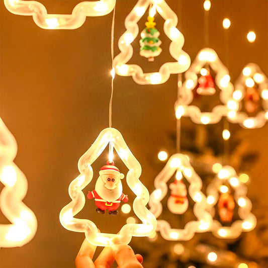 Arbol De Ramas + Cortina Figuras Navidad