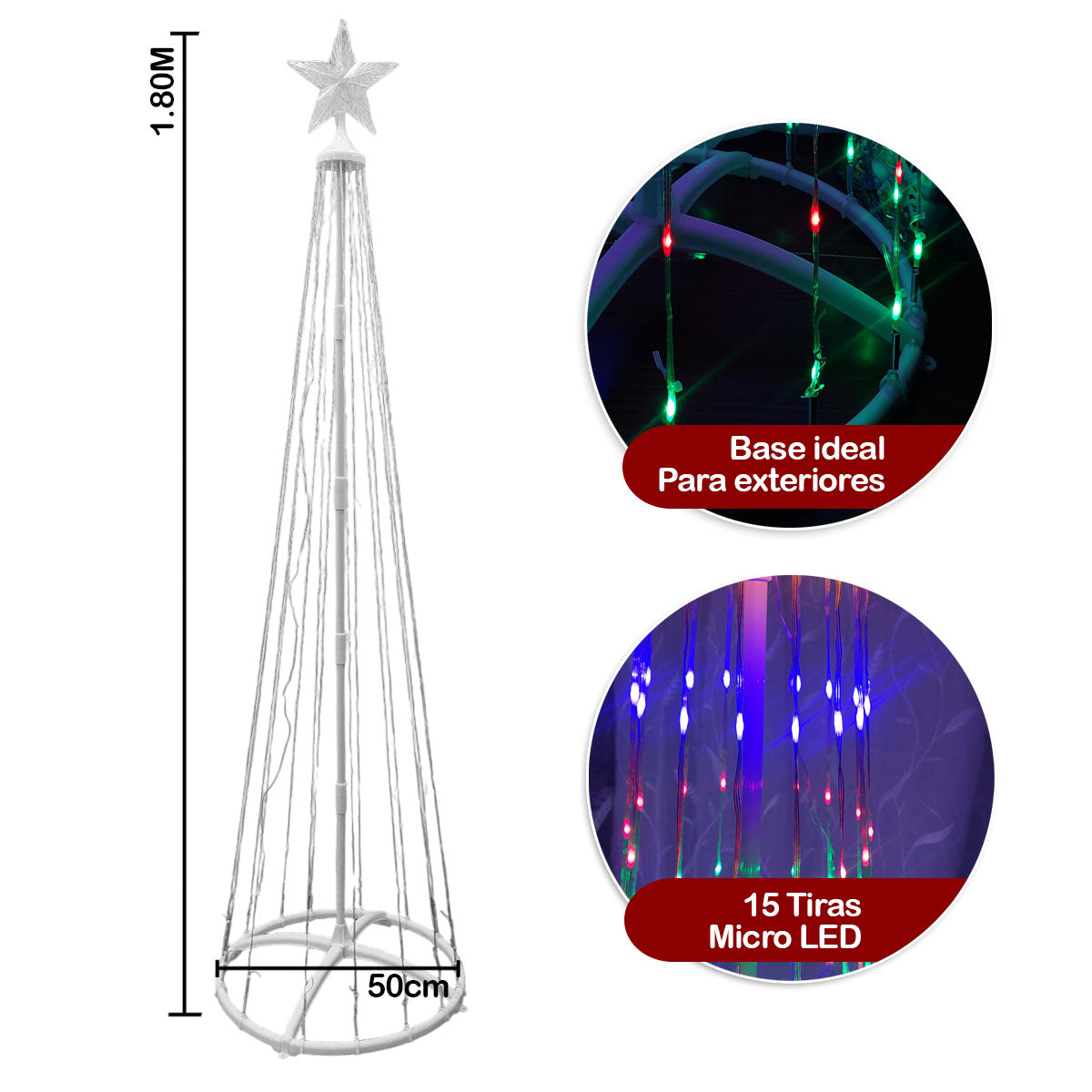 Arbol De Tiras Micro LED 1.8 M 200L 1622