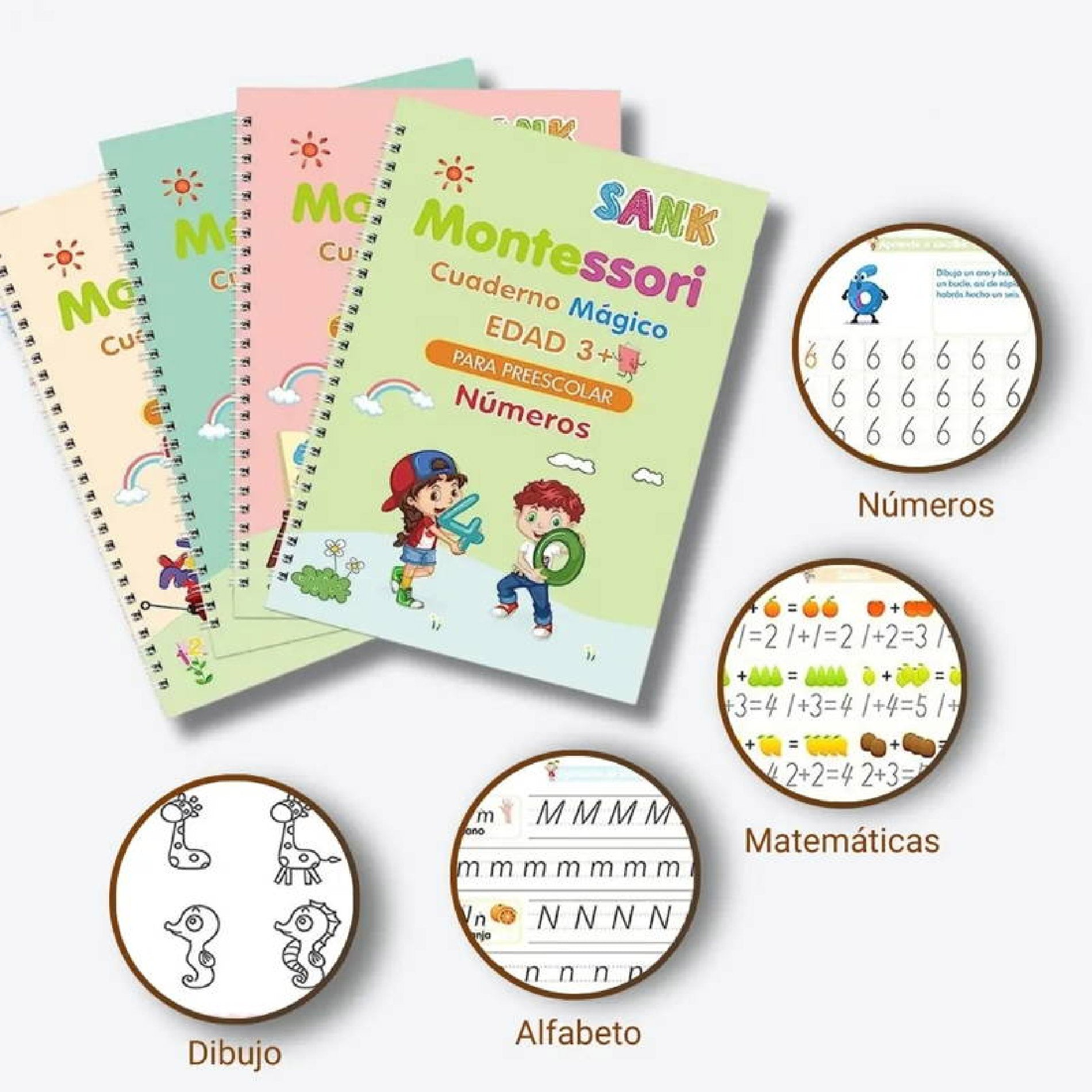 4 Cuadernos Mágicos Mejora Caligrafia