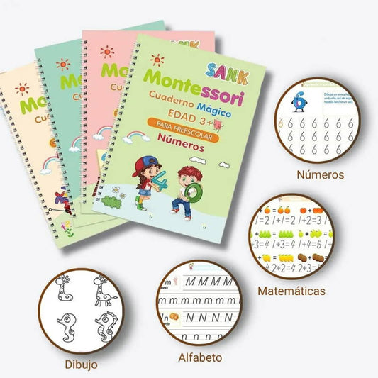4 Cuadernos Mágicos Mejora Caligrafia