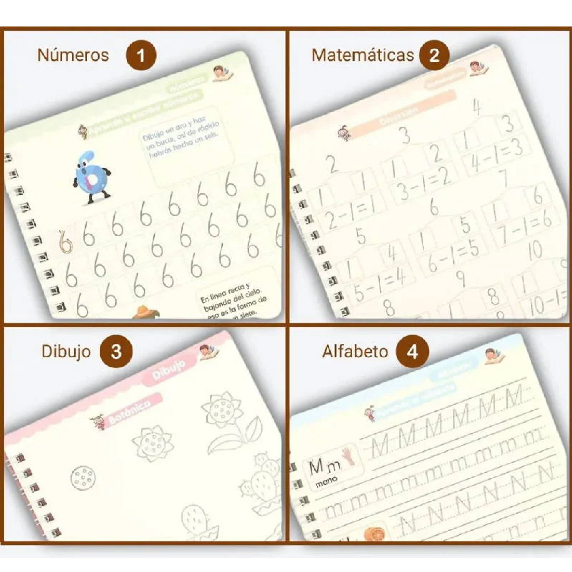 4 Cuadernos Mágicos Mejora Caligrafia