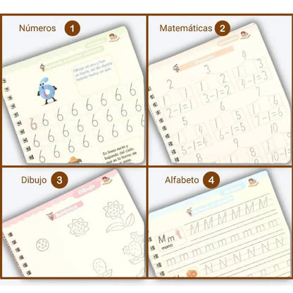 4 Cuadernos Mágicos Mejora Caligrafia