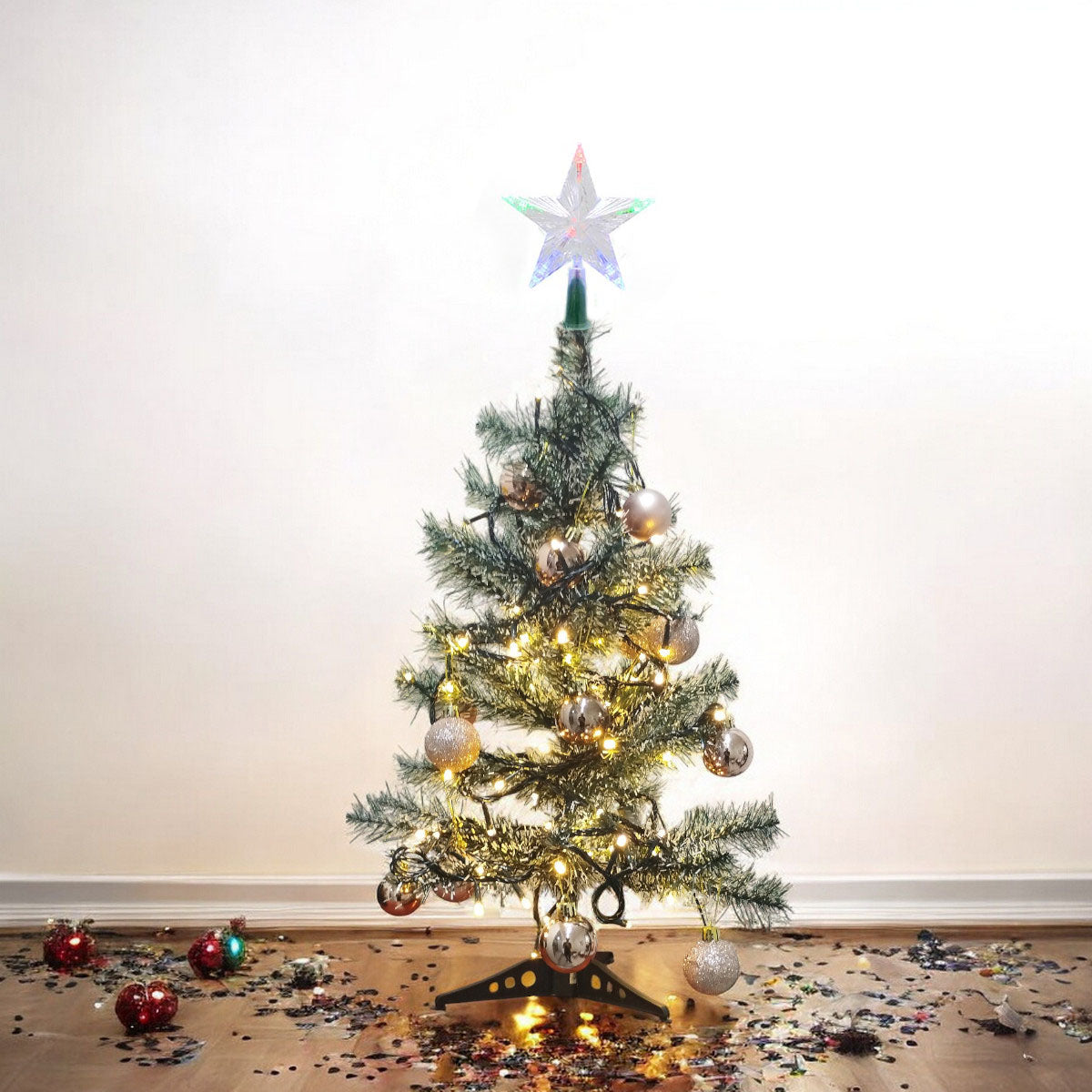 Arbol Navidad Nevado 90cm Combo