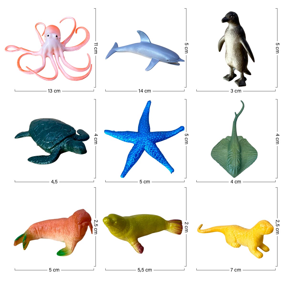Animales Acuaticos x19 de Juguete 2887-9