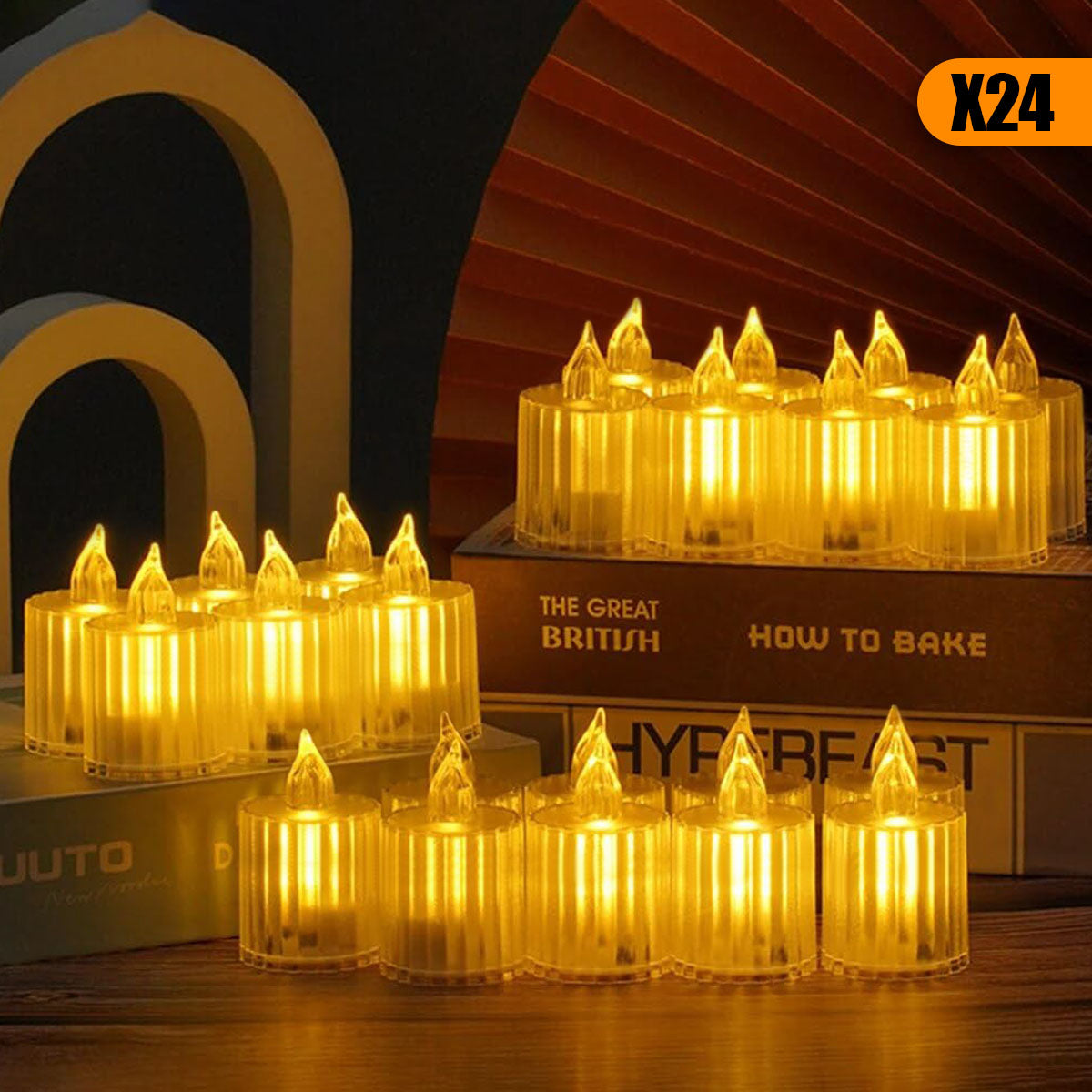 Velas LED X24 Texturizada Mediana L022