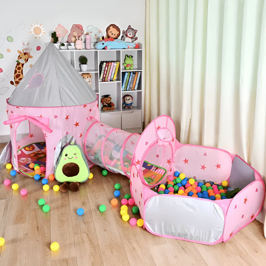 Tunel infantil + piscina 3 en 1
