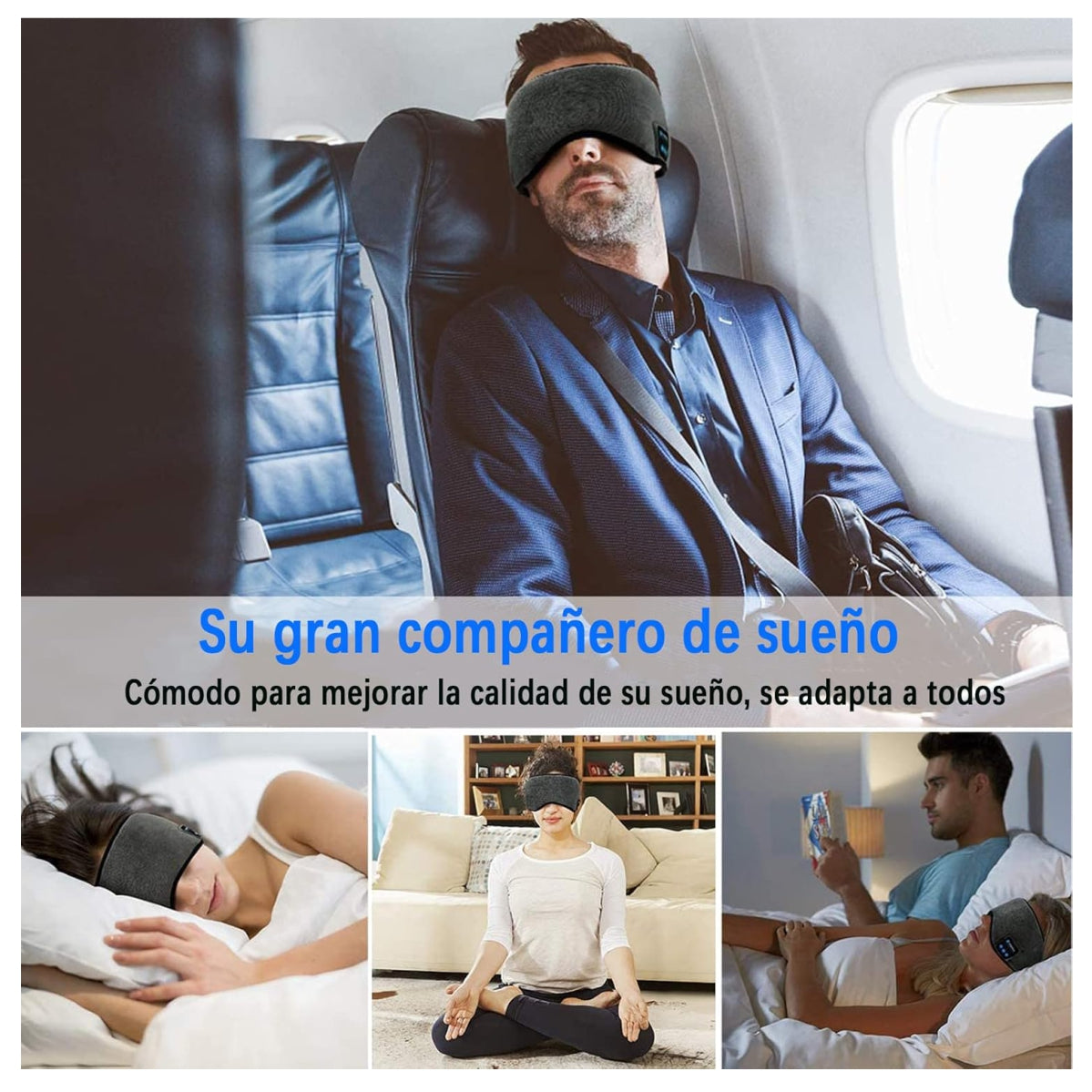 Banda Antifaz para Dormir con Bluetooth